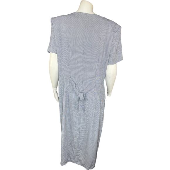 Ultra Dress New York Womens 12 Maxi Dress Navy White Houndstooth Vintage - Picture 3 of 12